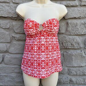 Converse One Star Orange Two Piece Swim Suit Bikini Set Strapless Ring Medium M